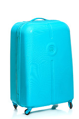 Image showing The modern large suitcase on white background