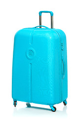 Image showing The modern large suitcase on white background