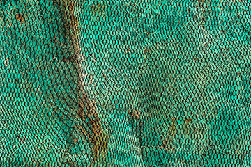 Image showing Rusty texture covered with metal mesh