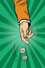 Image showing Throw the dice, game randomness casino