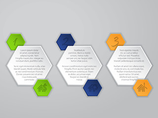 Image showing Hexagon infographic with icons and description
