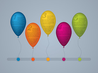 Image showing Infographic template with numbered balloons 