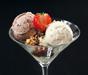 Image showing glass of ice cream dessert