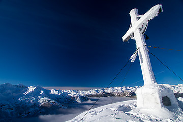 Image showing Cross on Vogel in slovenian Alps.