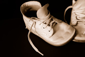 Image showing Sepia Vintage Baby Shoes