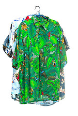 Image showing The isolated tropical shirts on white