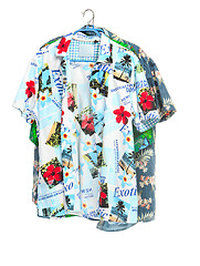 Image showing The isolated tropical shirts on white