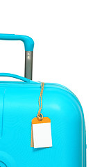 Image showing The modern large suitcase on white background