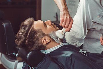 Image showing Hipster client visiting barber shop