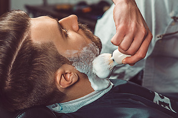 Image showing Hipster client visiting barber shop