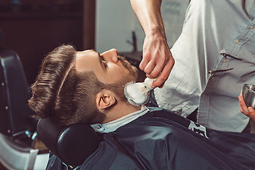 Image showing Hipster client visiting barber shop