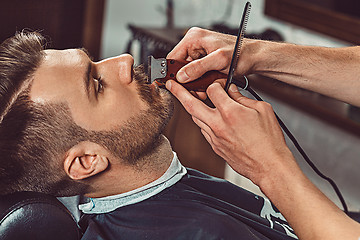 Image showing Hipster client visiting barber shop