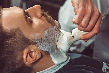 Image showing Hipster client visiting barber shop