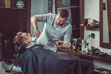 Image showing Hipster client visiting barber shop