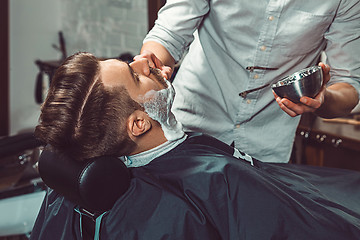 Image showing Hipster client visiting barber shop