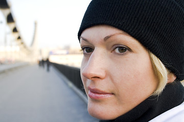 Image showing blonde on the bridge