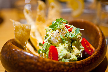 Image showing avocado and shrimps salad 