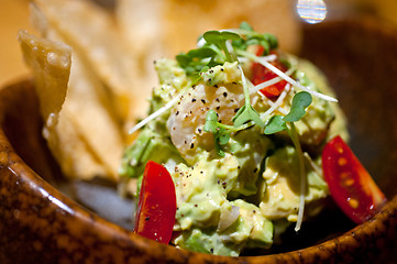 Image showing avocado and shrimps salad 