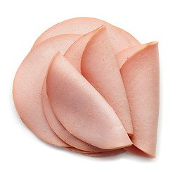 Image showing sliced boiled sausage