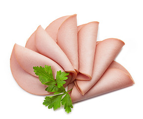 Image showing sliced boiled sausage