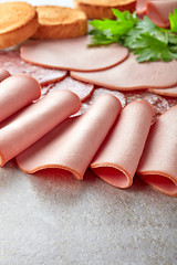 Image showing various sausage slices