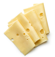 Image showing cheese slices on white background