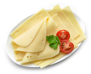 Image showing cheese slices on white plate