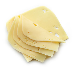 Image showing cheese slices on white background