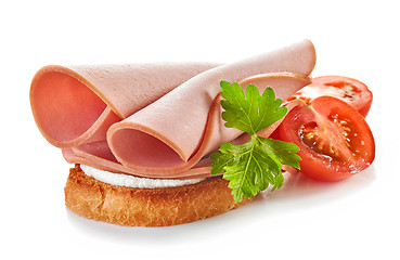 Image showing sliced boiled sausage