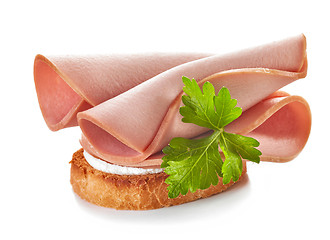 Image showing sliced boiled sausage