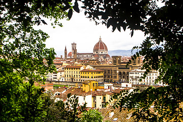 Image showing Panorama of Saint Mary cathedral in Florence, Italy.