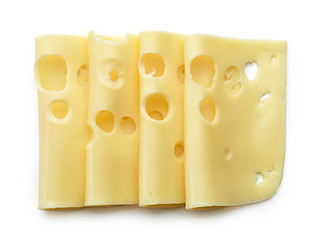 Image showing cheese slices on white background