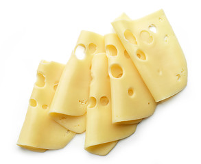 Image showing cheese slices on white background