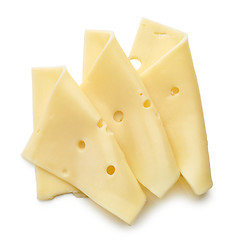 Image showing cheese slices on white background