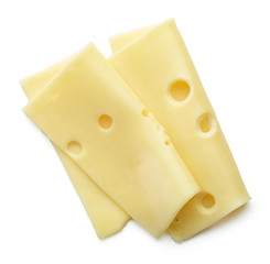 Image showing cheese slices on white background