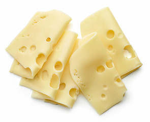 Image showing cheese slices on white background