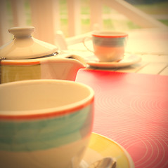 Image showing cups and a teapot