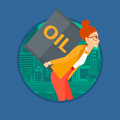 Image showing Woman with oil can.