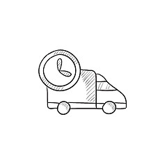 Image showing Delivery truck sketch icon.