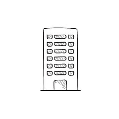 Image showing Residential building sketch icon.