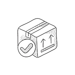 Image showing Carton package box sketch icon.