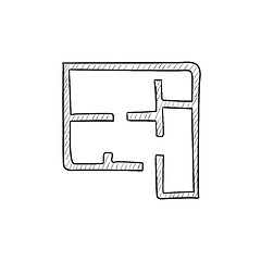 Image showing Layout of the house sketch icon.