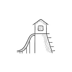 Image showing Playhouse with slide sketch icon.