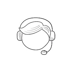 Image showing Customer service sketch icon.