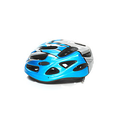 Image showing Bicycle mountain bike safety helmet isolated