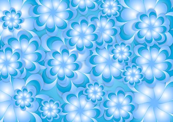 Image showing Abstract blue summer flowers background