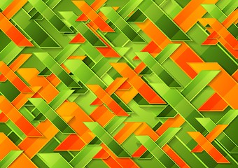Image showing Bright green orange tech corporate background