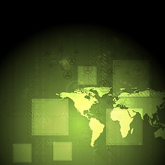 Image showing Abstract green hi-tech background