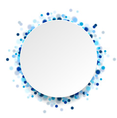 Image showing Abstract blue shiny circles background