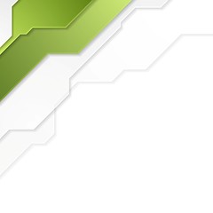 Image showing Bright green tech corporate geometric background